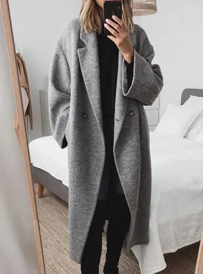 Violet | Women’s Elegant Oversized Button-Down Coat