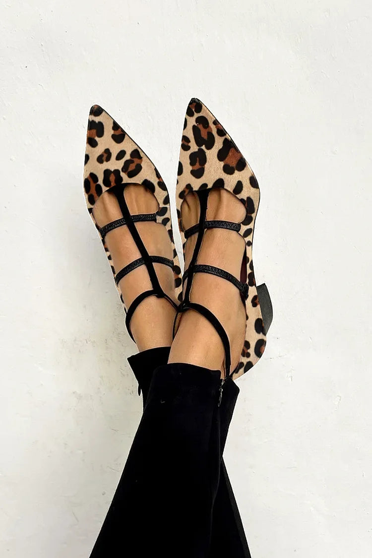 Bridget | Ballet Heels with Leopard Strap