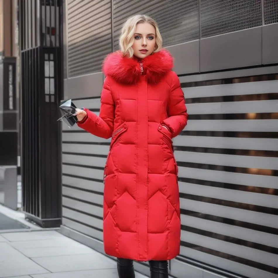 Hannah | Women’s Winter Quilted Coat with Hood Trim
