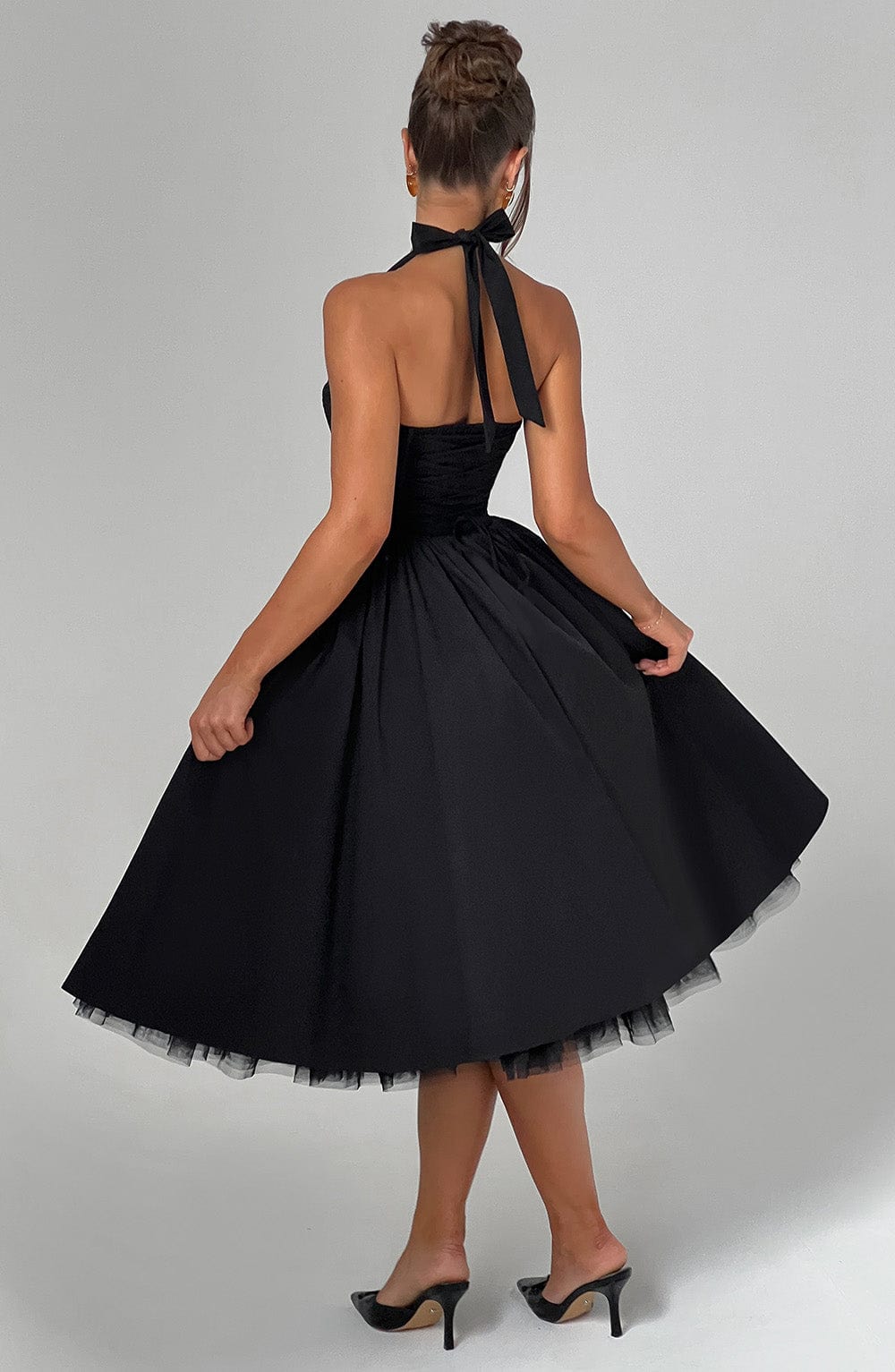 Ariana | Women Wedding Guest Halter Midi Dress