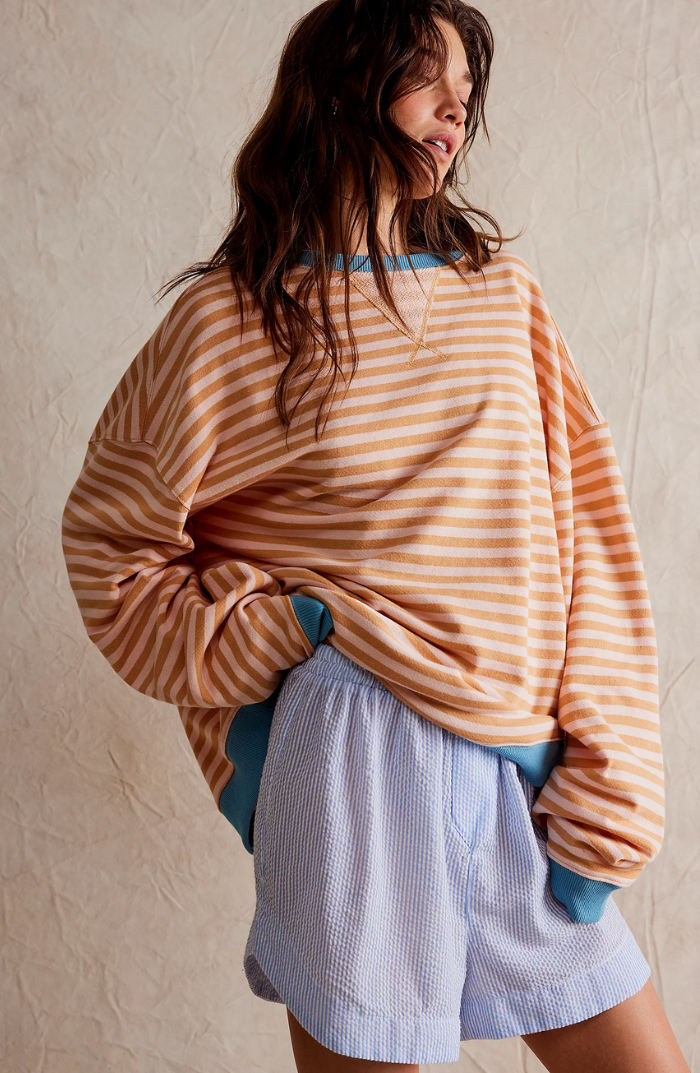 Hannah | Women Spring Striped Crewneck Sweater
