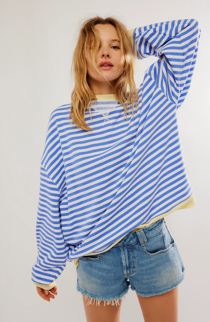 Hannah | Women Spring Striped Crewneck Sweater