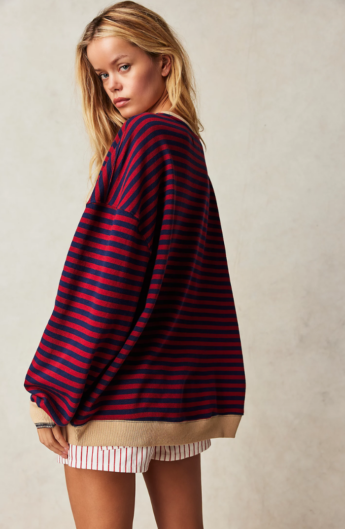 Hannah | Women Spring Striped Crewneck Sweater