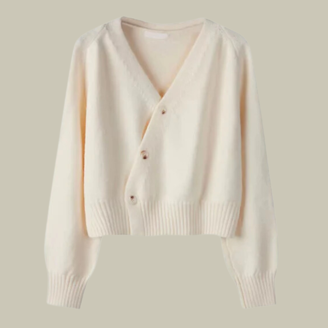 Harper | Women’s Cross Button V Neck Merino And Wool Sweaters