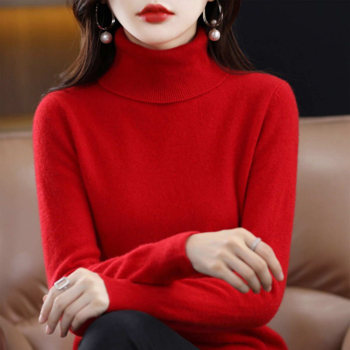 Victoria | Women’s Winter Classic Turtleneck Knit Sweater