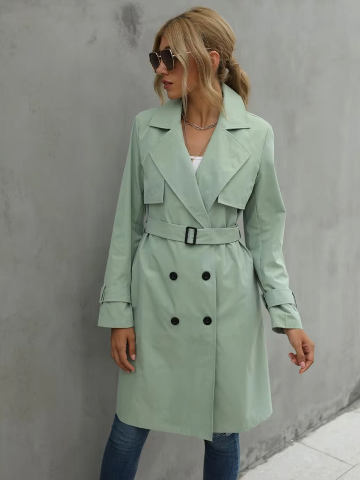 Beatrice | Women’s Double Breasted Belted Trench Coat
