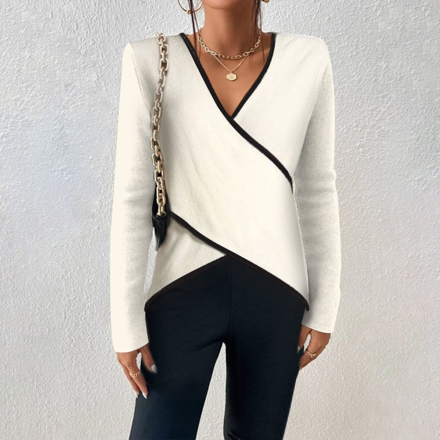 Audrey | Women Winter Wrap V Neck Sweater