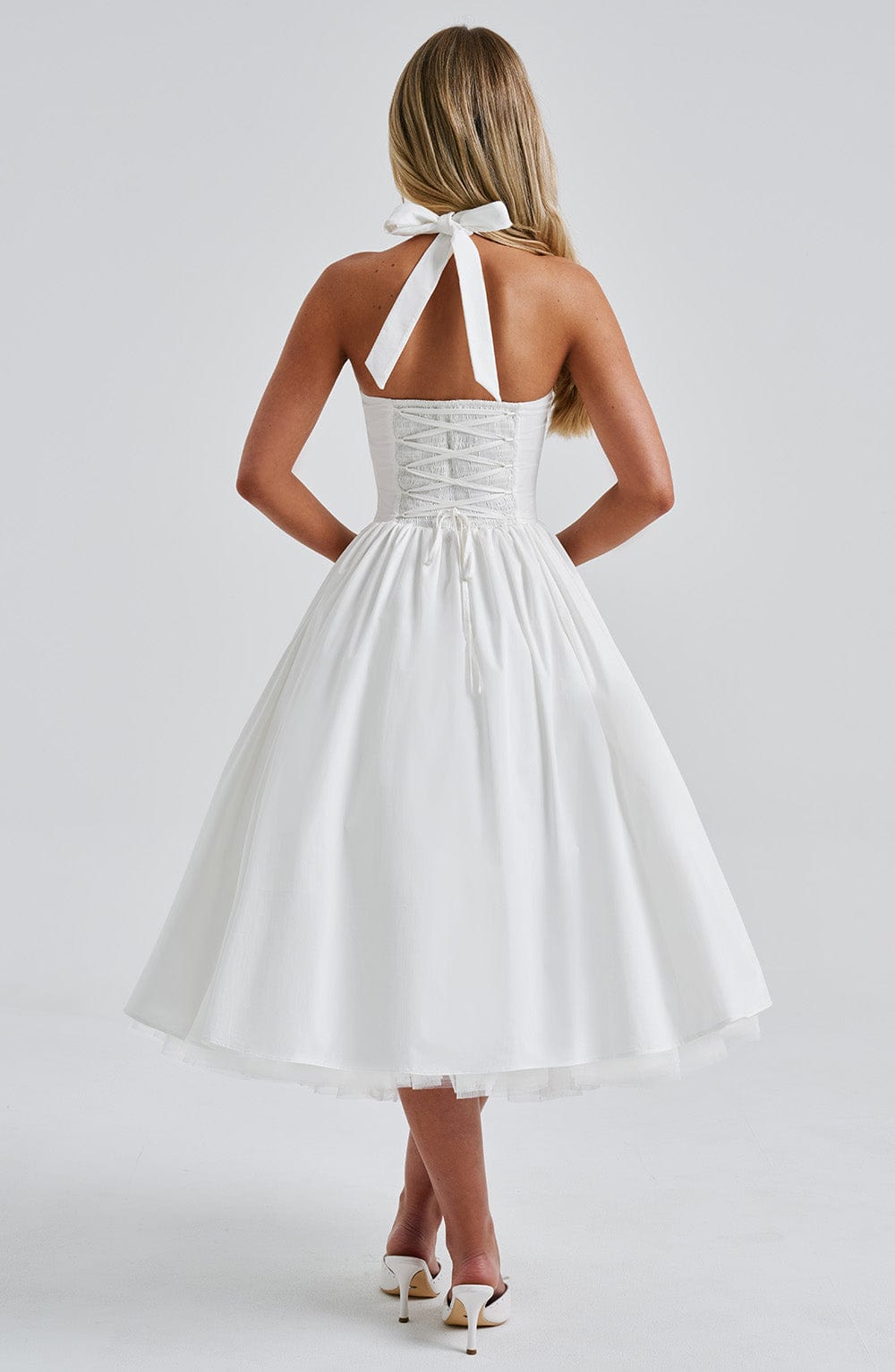 Ariana | Women Wedding Guest Halter Midi Dress