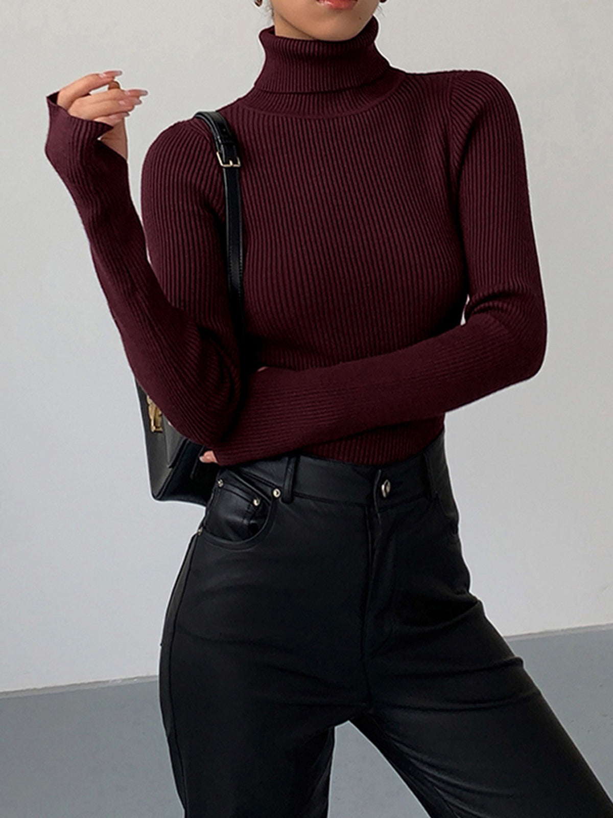 Lucy | Women’s Spring Stylish Ribbed Turtleneck Sweater