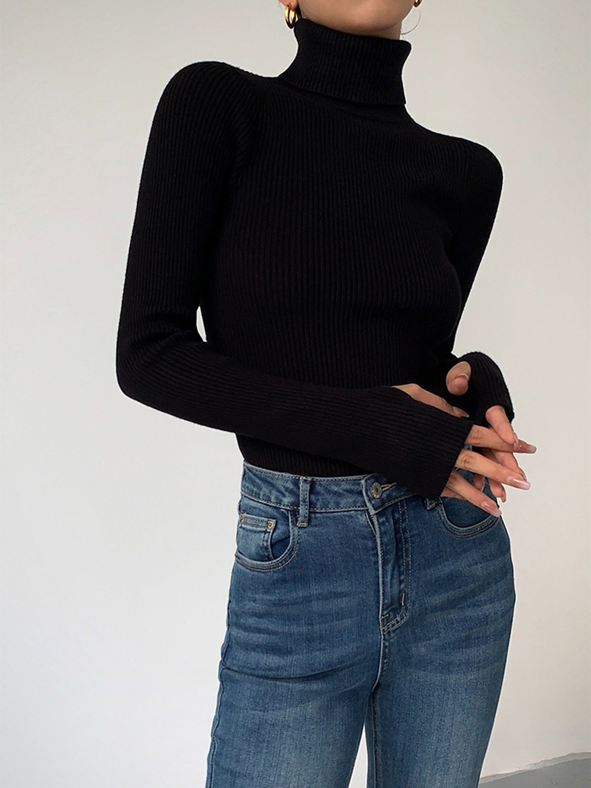 Lucy | Women’s Spring Stylish Ribbed Turtleneck Sweater