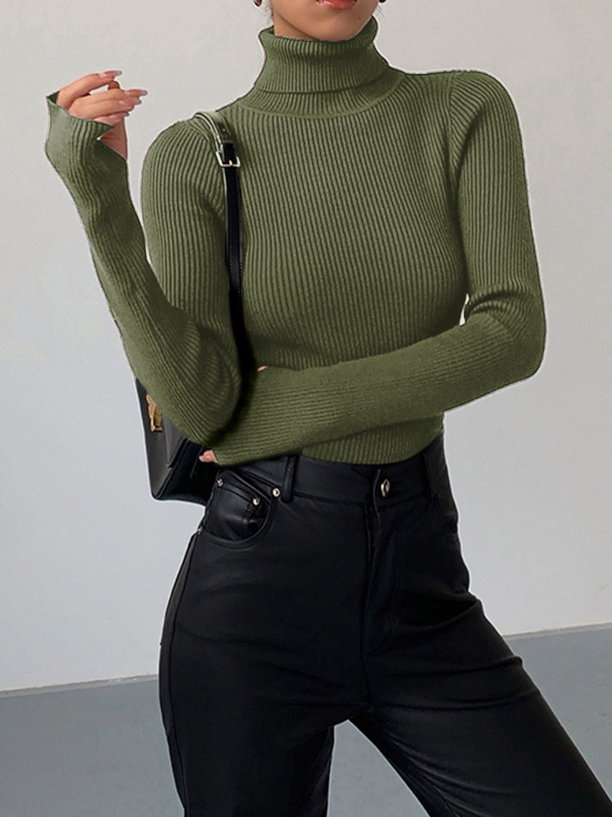Lucy | Women’s Spring Stylish Ribbed Turtleneck Sweater