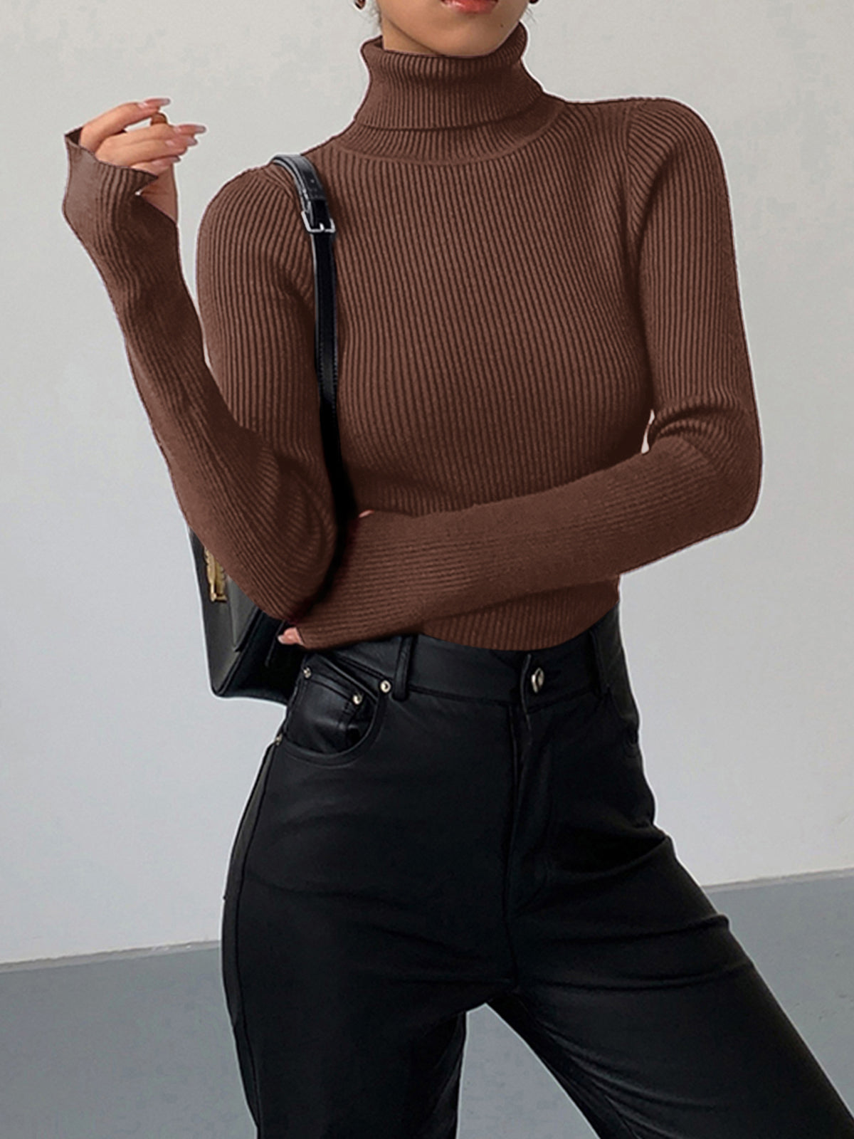 Lucy | Women’s Spring Stylish Ribbed Turtleneck Sweater