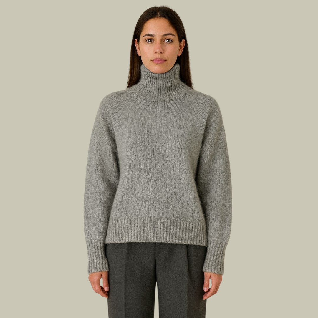 Hazel | Women’s High Neck Relaxed Fit Merino And Wool Sweaters