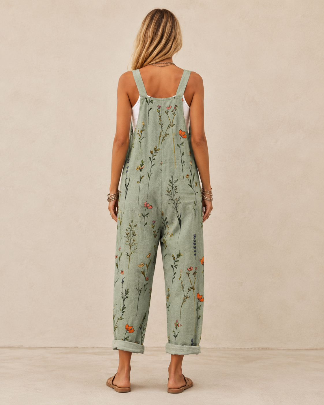 Comfortable Printed Overalls