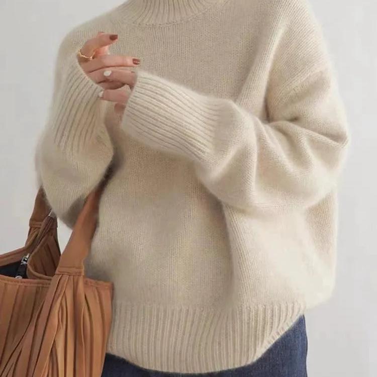 Rachel | Women’s Winter Oversized Turtleneck Knit Sweater
