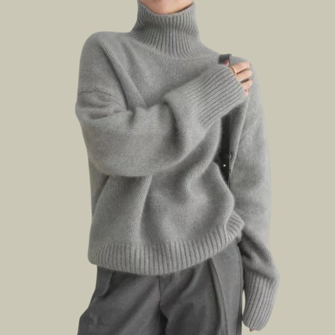 Hazel | Women’s High Neck Relaxed Fit Merino And Wool Sweaters