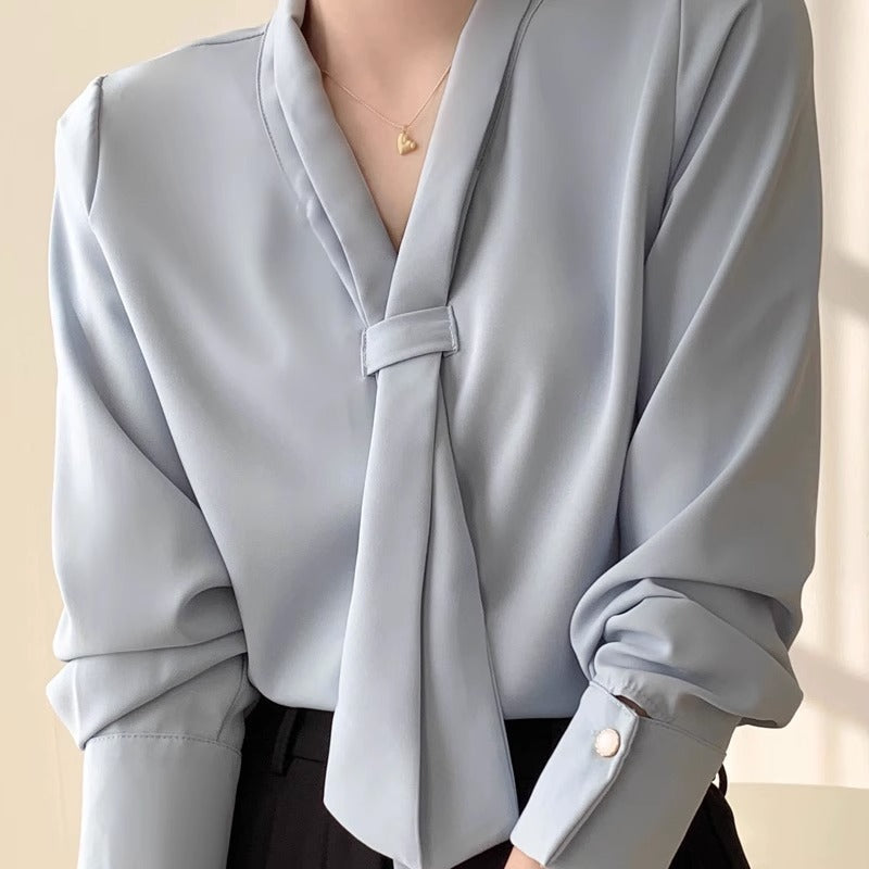 Bow-Tie Chiffon Blouse