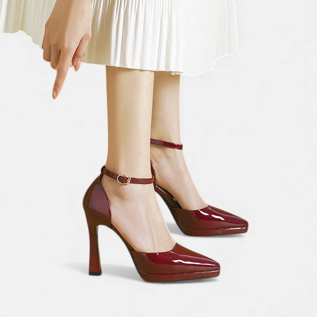 Evette Leather Heels