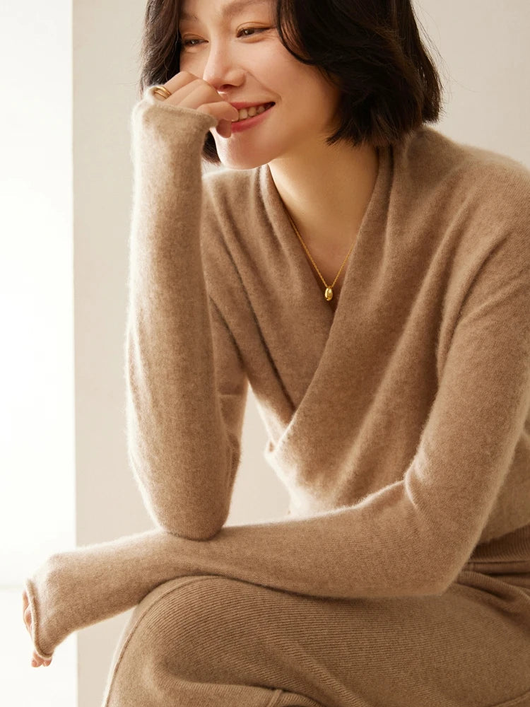 Rose | Women’s Elegant Wrap Crossover Chic Sweater
