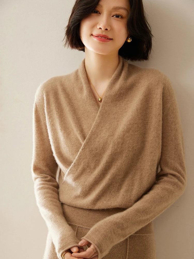 Rose | Women’s Elegant Wrap Crossover Chic Sweater