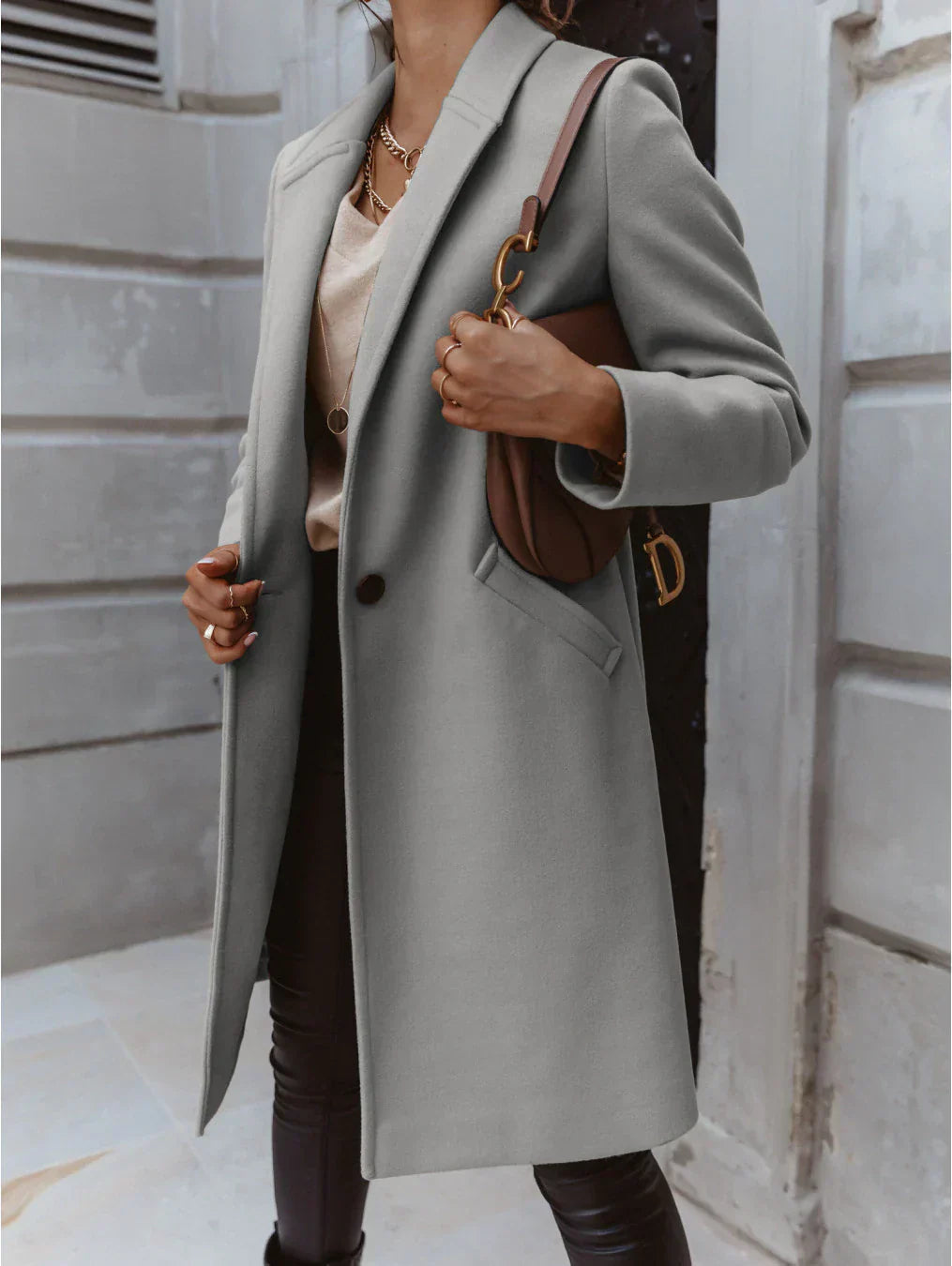 Alexis | Women’s Trendy Double-Breasted Long Coat