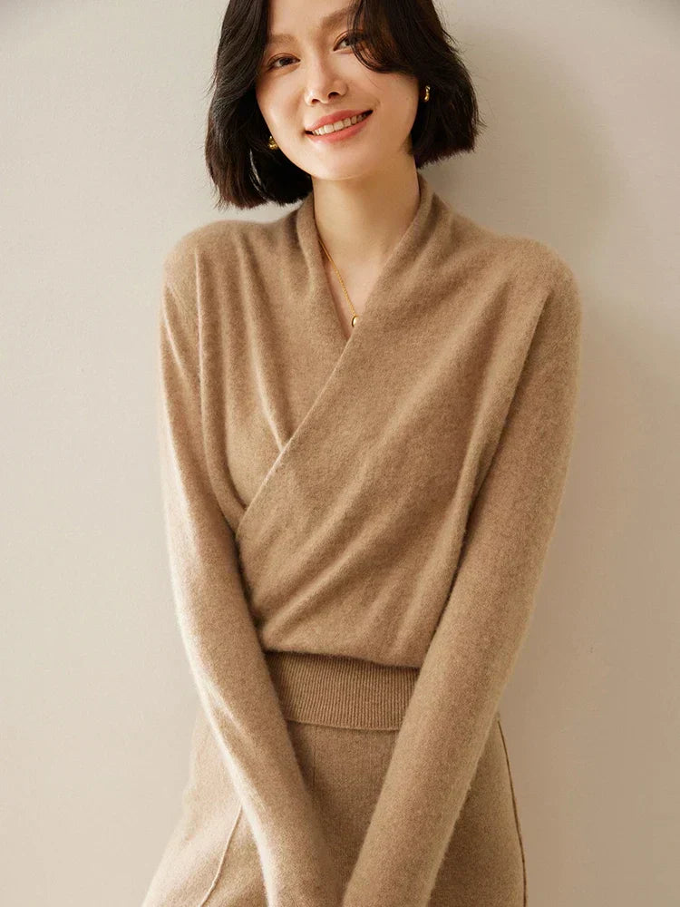 Rose | Women’s Elegant Wrap Crossover Chic Sweater