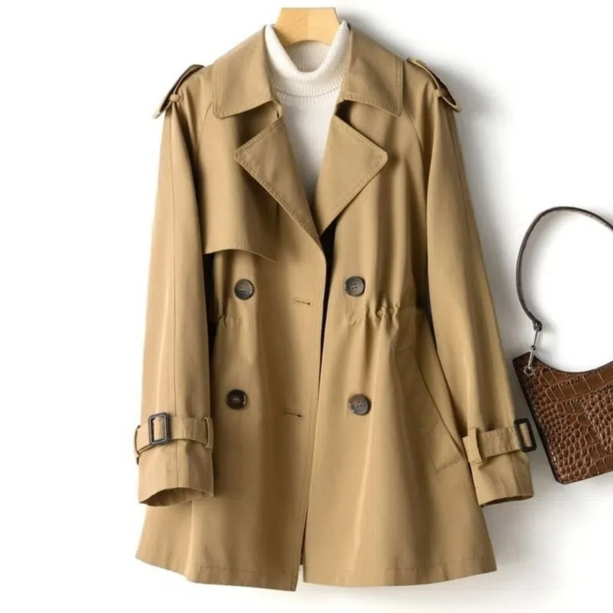 Chloe | Women’s Fashionable Belted Double-Breasted Coat
