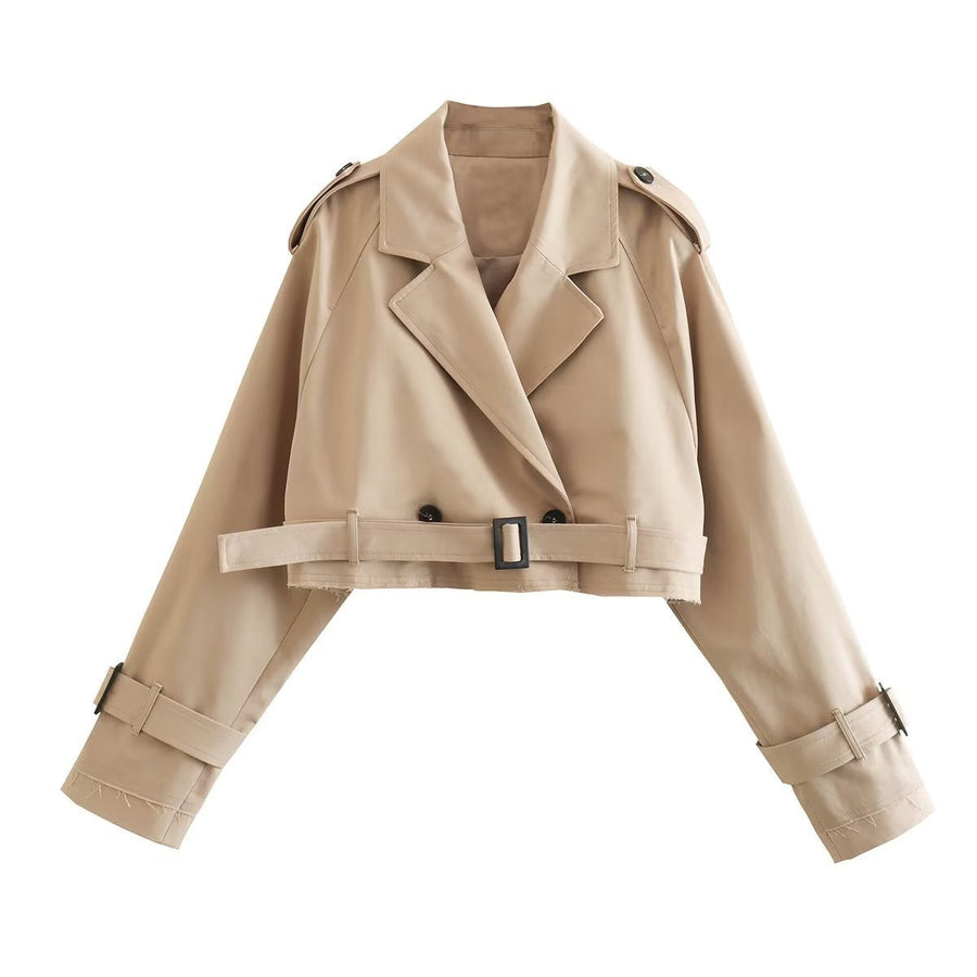 Charlotte | Women’s Stylish Short Double-Breasted Trench Coat