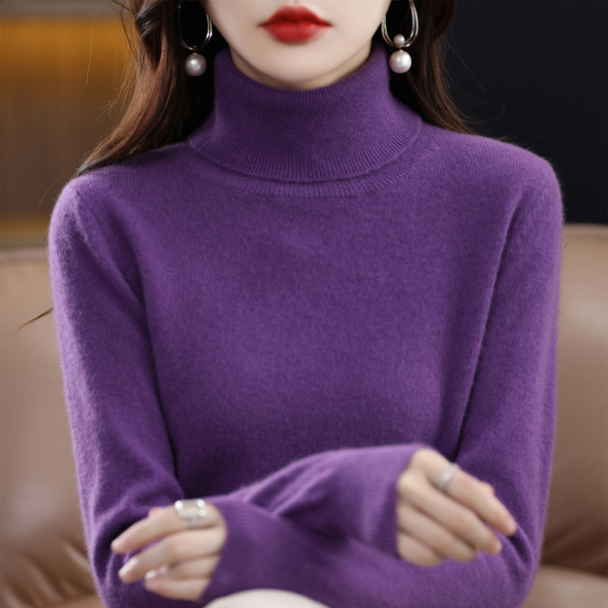 Victoria | Women’s Winter Classic Turtleneck Knit Sweater