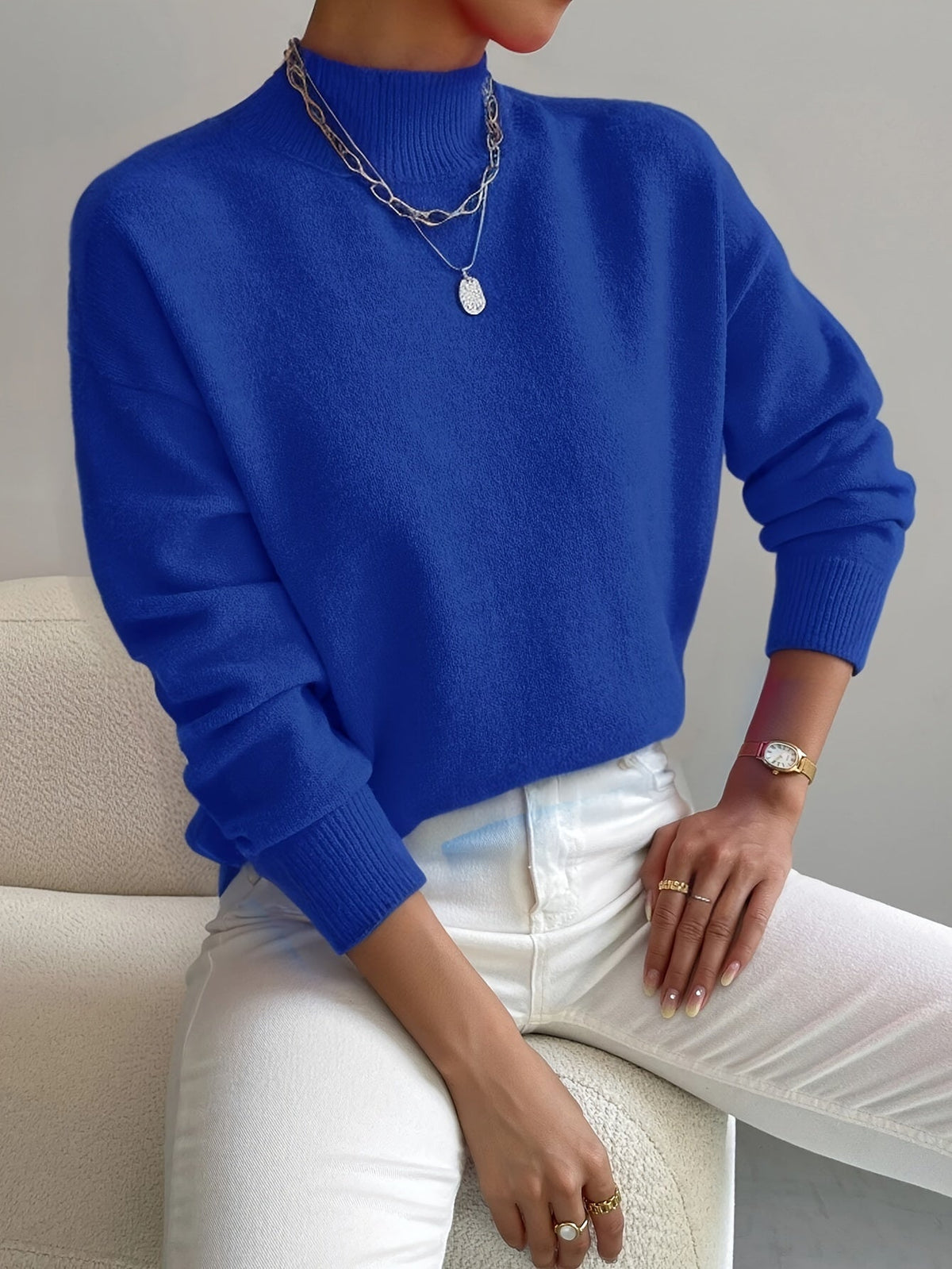 Emma | Women’s Spring Comfortable Mock Neck Sweater