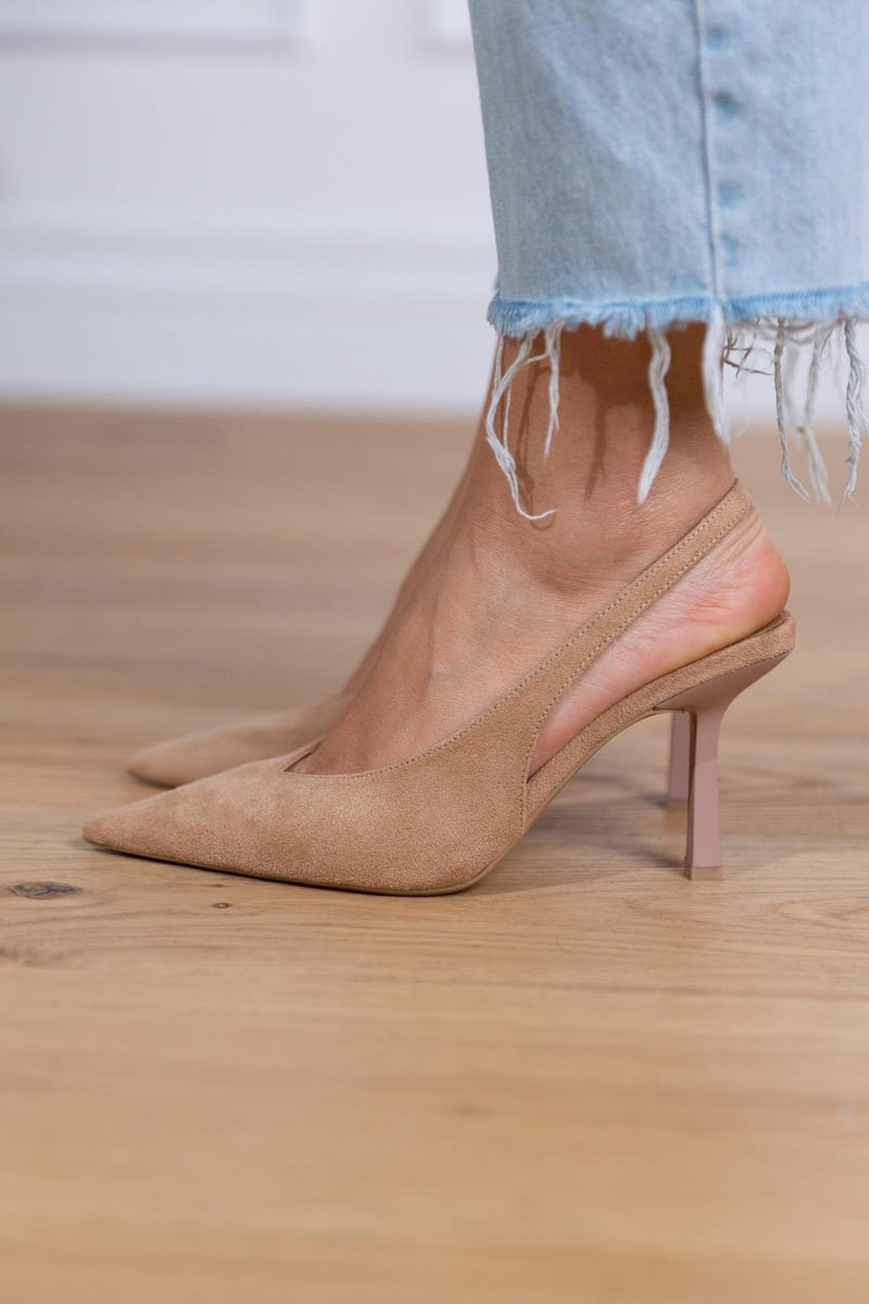 Nelly | Elegant Nude Slingback Shoes