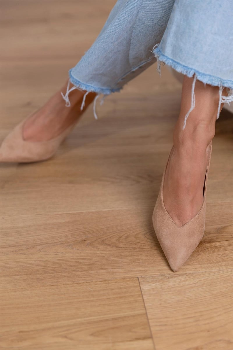 Nelly | Elegant Nude Slingback Shoes