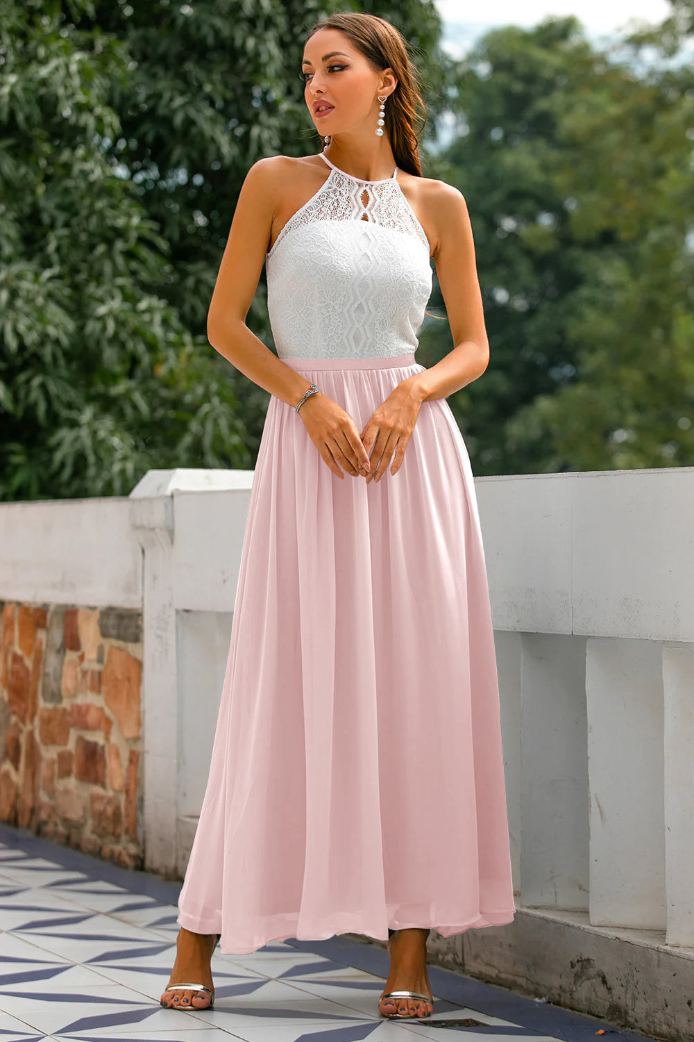 Claire | Women Wedding Guest Halter Maxi Dress